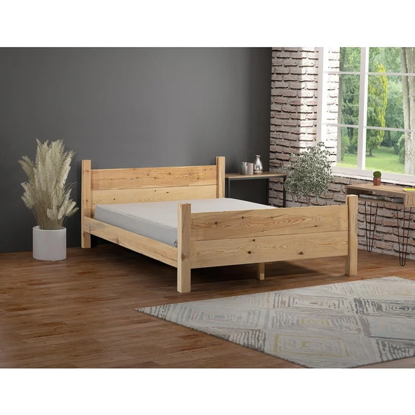 Zerka concept Melani İthal Çam Masif Ahşap Karyola 150x200 150 x 200 ürün görseli 1