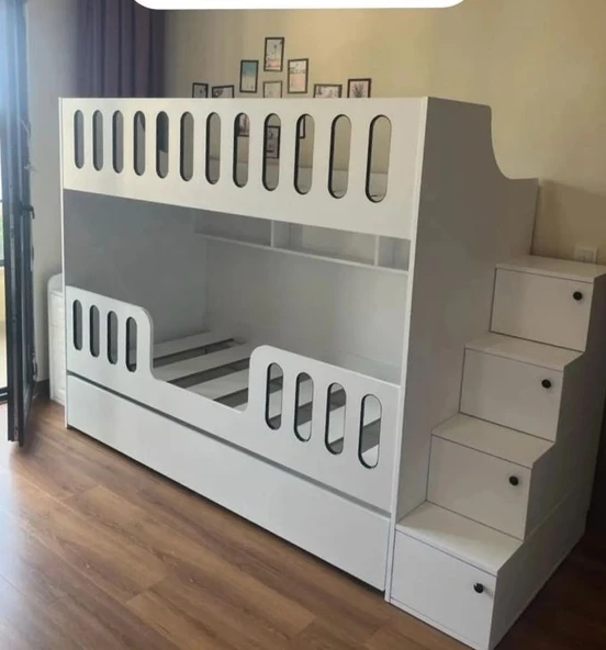 Zerka concept Astana Tamamı Mdf Yavrulu Seyyar Merdivenli Ranza B1 ürün görseli 1
