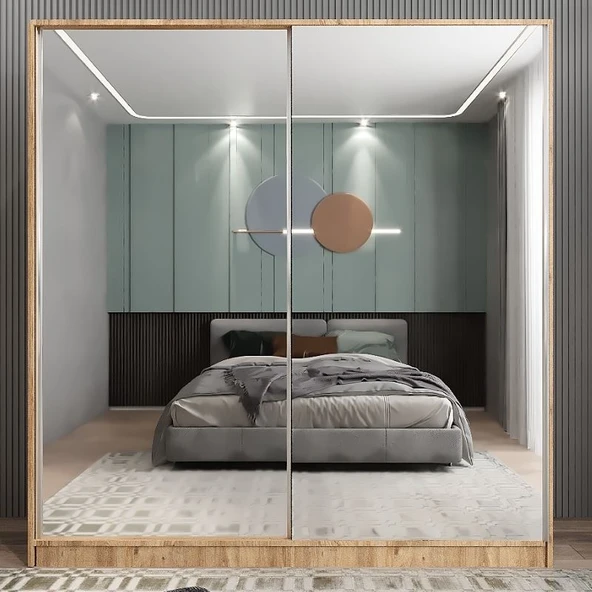 Zerka concept Bodrum Sürgü Kapaklı Dolap Gardırop Çam ürün görseli 1