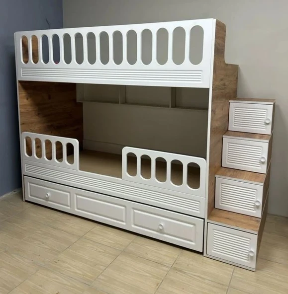 Zerka concept Aras Tamamı Mdf Membran Kaplama Yavrulu Çelik Destekli Ranza AC2 ürün görseli 1