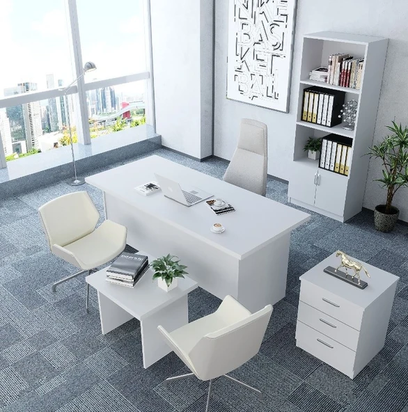 Zerka concept Plus 4'lü Ofis Takımı  Model 7 Beyaz ürün görseli 1