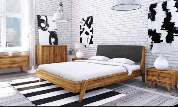 Zerka concept Şehzade Masif Doğal Ahşap Karyola I Thal Çam 90x190 Cm ürün görseli 1
