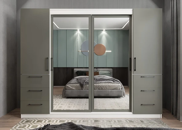 Zerka concept Bella Sürgü Kapaklı Dolap Gardırop Bf 240cm - Montaj Dahil ürün görseli 1