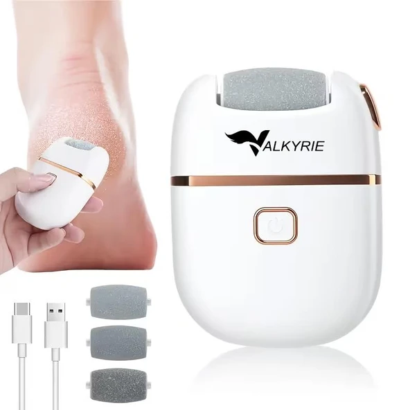 Valkyrie Şarjlı Pedikür Makinesi Nasır Giderici Elektrikli Ayak Törpüsü Type-C 3 Başlıklı Taşınabilir ürün görseli 1