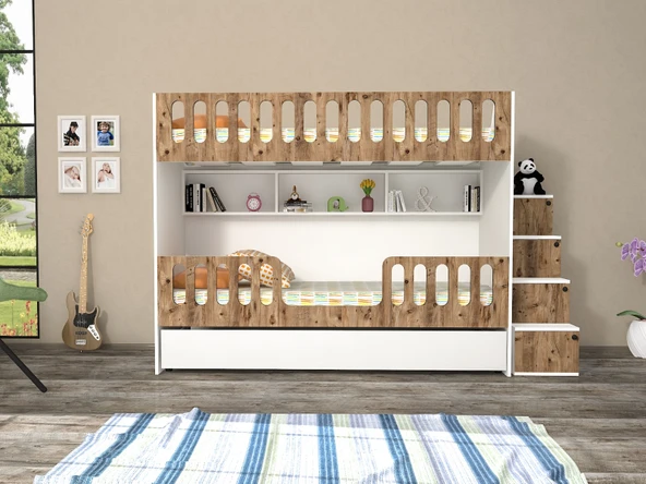 Zerka concept Astana Mdf Yavrulu Seyyar Merdivenli Ranza Çb M1 ürün görseli 1