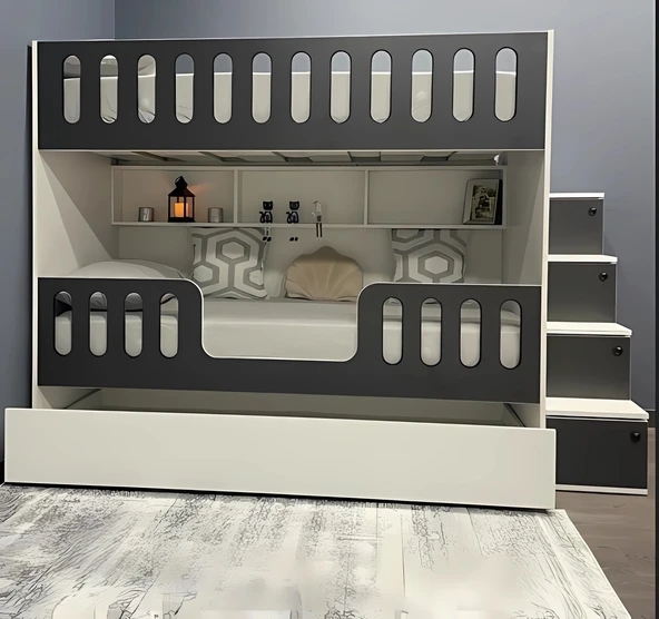 Zerka concept Astana %100 Mdf Yavrulu Seyyar Merdivenli Ranza Ab2 ürün görseli 1