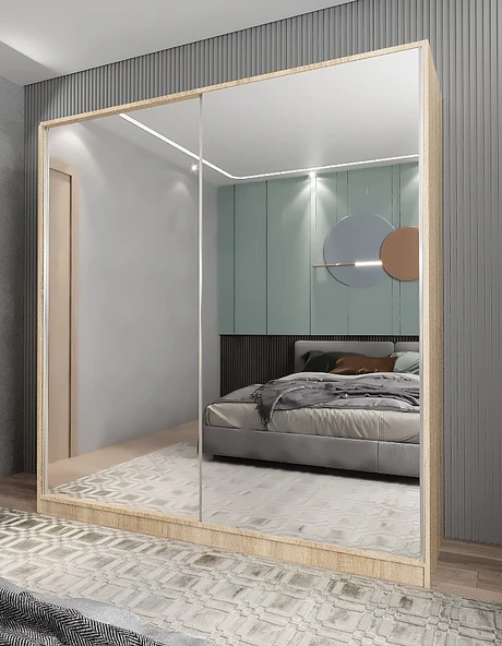 Zerka concept Bodrum Sürgü Kapaklı Dolap Gardırop Meşe ürün görseli 1