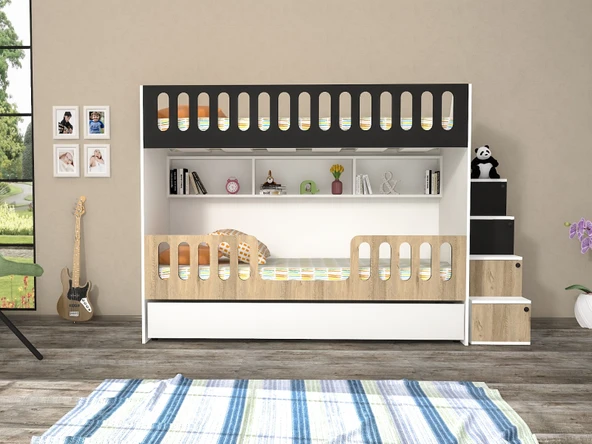 Zerka concept Astana Mdf Yavrulu Seyyar Merdivenli Ranza Abm 2 ürün görseli 1