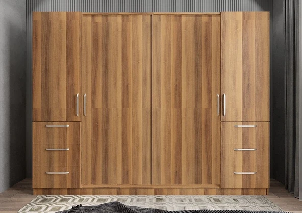 Zerka concept Riga Sürgü Kapaklı Çekmeceli Gardırop Cvz 270 Cm ürün görseli 1