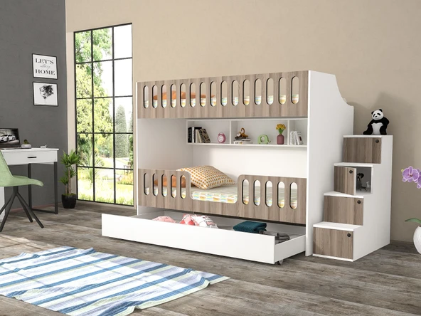 Zerka concept Astana Mdf Yavrulu Seyyar Merdivenli Ranza Crd M1 ürün görseli 1