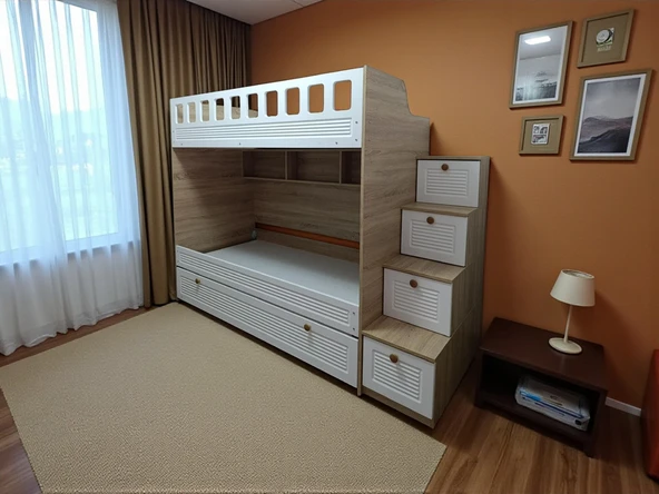 Zerka concept Kıbrıs Komple Mdf Membran Yavrulu Ranza Meşe Beyaz 190 x 90 ürün görseli 1