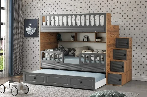 Zerka concept Aras Mdf Çelik Profilli Yavrulu Ranza M1 - Resim 2