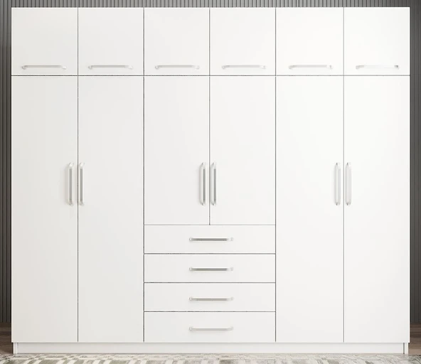 Zerka concept Biray 6 Kapaklı Gardırop Dolap Beyaz ürün görseli 1