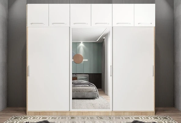 Zerka concept Runa Sürgü Kapaklı Gardırop Yüklüklü Mb 180 Cm-montaj Dahil ürün görseli 1