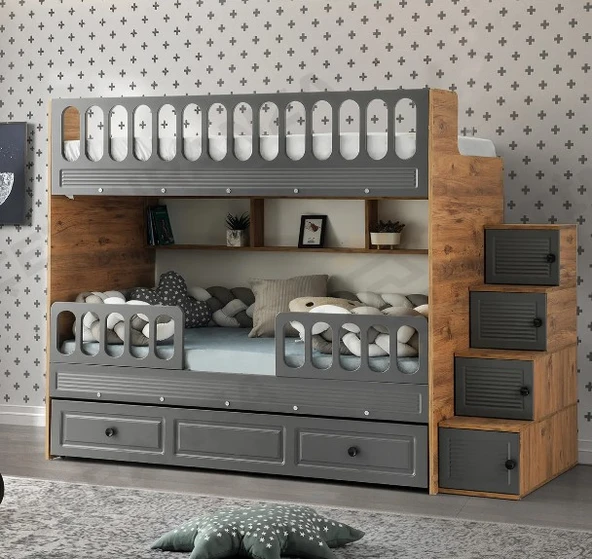 Zerka concept Aras Tamamı Mdf Çelik Destekli Yavrulu Ranza - Kurulum Dahil Ac2 ürün görseli 1