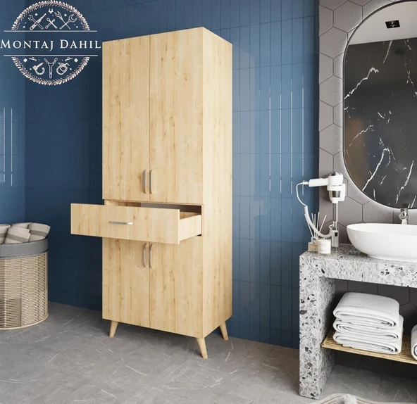 Zerka concept Mavera Çok Amaçlı Dolap Banyo Mutfak Kiler Dolabı Meşe Meşe ürün görseli 1