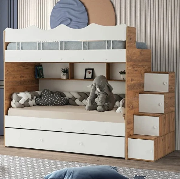 Zerka concept Grey Mdf Çelik Profilli Yavrulu Ranza Bc M1 90 X 190 Cm ürün görseli 1