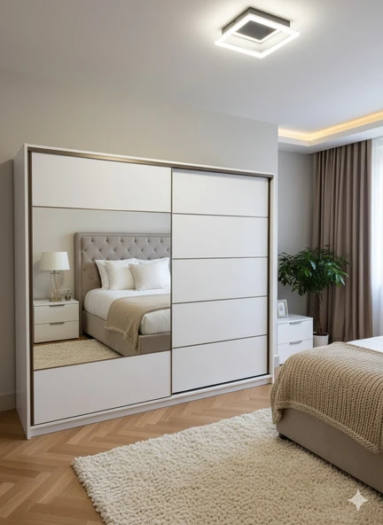 Zerka concept Bulut Sürgülü Dolap Gardırop Byz 230 Cm ürün görseli 1