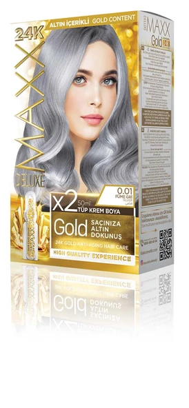 MAXX DELUXE Golden Beauty Set Saç Boyası 0.01 Füme Gri ürün görseli 1
