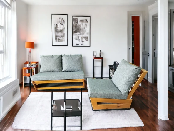 Zerka concept Nepal Bahçe Balkon Masif Kayın Ahşap Koltuk - 2+1 Koltuk Gri ürün görseli 1