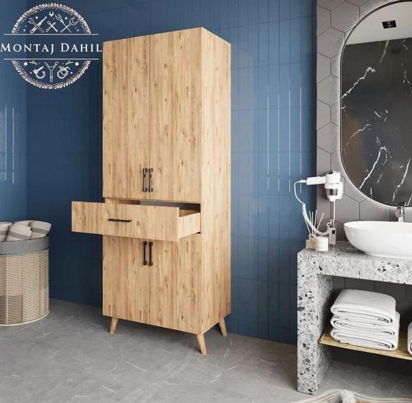Zerka concept Mavera Çok Amaçlı Dolap Banyo Mutfak Kiler Dolabı Çam Çam ürün görseli 1