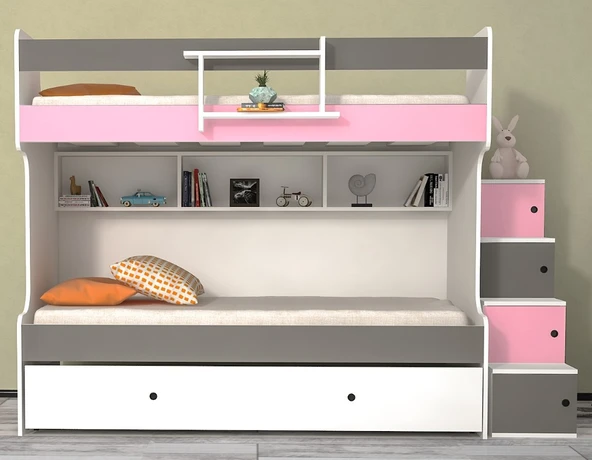 Zerka concept Napoli Yavrulu Seyyar Merdivenli Ranza Pgb M2 90 x 190 CM ürün görseli 1