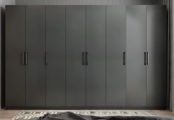 Zerka concept Solo 8 Kapaklı Dolap Gardırop Füme ürün görseli 1