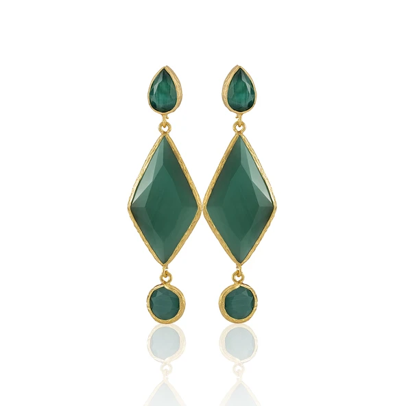Kadir Jewellery 22 Ayar Altın Kaplama Kadın Sallantılı Küpe -El İşçiliği Ve Hipoalerjenik Küpe ürün görseli 1