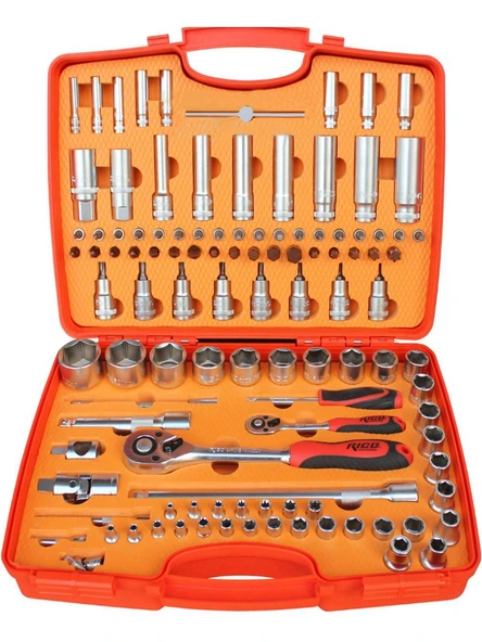 Rico 006-RC1011 110 Parça 1/2-1/4 6 Köşeli Lokma Takımı ürün görseli 1
