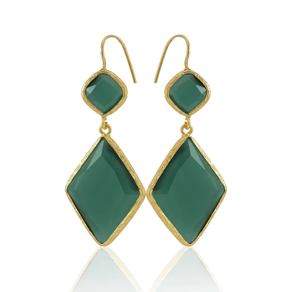 Kadir Jewellery 22 Ayar Altın Kaplama Kadın Sallantılı Küpe -El İşçiliği Ve Hipoalerjenik Küpe ürün görseli 1