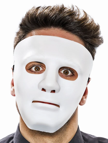 Beyaz Renk Hip Hop Anonim Jabbawkeez Dans Maskesi 18x19 cm ürün görseli 1