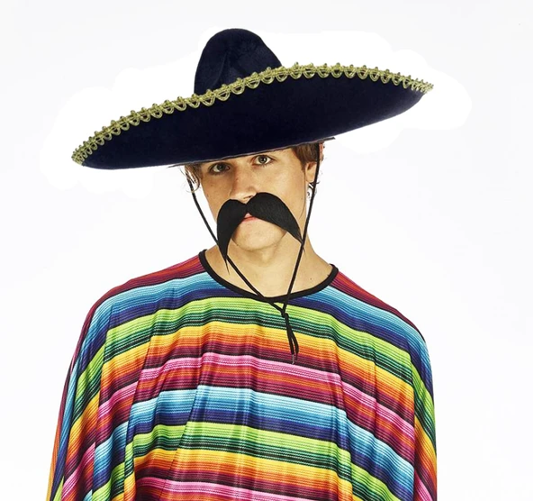 Sombrero Meksika Şapkası Mariachi Altın Şeritli Yetişkin Boy ürün görseli 1