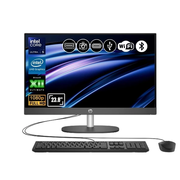 HP ProOne 240 G10 D1GD0ET ATL9 Ultra 5 125U 32GB 1TB SSD FDos 23.8" Full HD All in One Bilgisayar ürün görseli 1