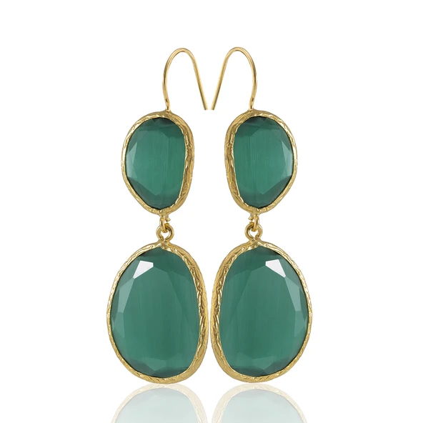Kadir Jewellery 22 Ayar Altın Kaplama Kadın Sallantılı Küpe -El İşçiliği Ve Hipoalerjenik Küpe ürün görseli 1