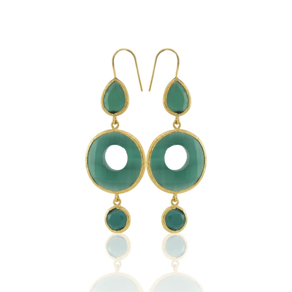 Kadir Jewellery 22 Ayar Altın Kaplama Kadın Sallantılı Küpe -El İşçiliği Ve Hipoalerjenik Küpe ürün görseli 1