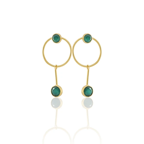 Kadir Jewellery 22 Ayar Altın Kaplama Kadın Sallantılı Küpe -El İşçiliği Ve Hipoalerjenik Küpe ürün görseli 1