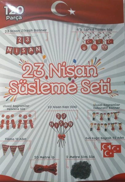23 Nisan Süsleme Seti 120 Parça ürün görseli 1