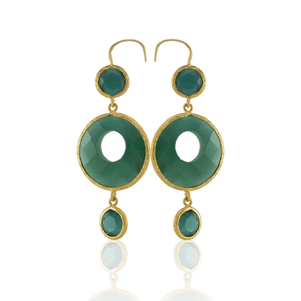 Kadir Jewellery 22 Ayar Altın Kaplama Kadın Sallantılı Küpe -El İşçiliği Ve Hipoalerjenik Küpe ürün görseli 1