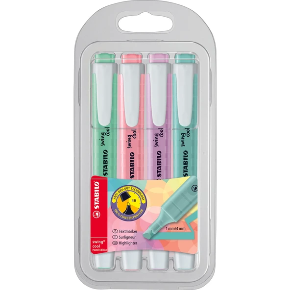 Stabilo Fosforlu Kalem Swing Cool Kalem Tipi Pastel 4 Lü 275/4-08-1 ürün görseli 1