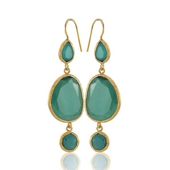 Kadir Jewellery 22 Ayar Altına Kaplama Kadın Sallantılı Küpe -El İşçiliği Ve Hipoalerjenik Küpe ürün görseli 1