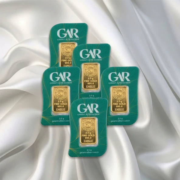 5 Adet 2.5 Gr 24 Ayar Gar Gram Altın ürün görseli 1