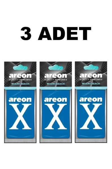 Areon X Mavi Miami Beach 3 Adet Kaliteli Araç Kokusu ürün görseli 1