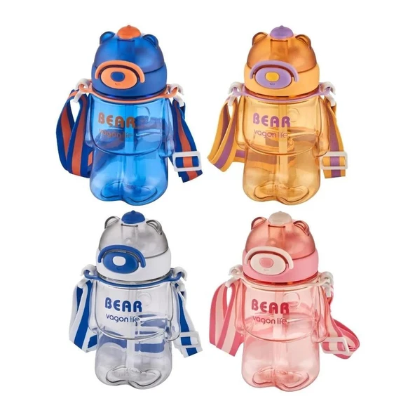 Vagonlife 800 ML Bear Serisi Çocuk Su Matarası (Karışık Renk 1 Adet) ürün görseli 1