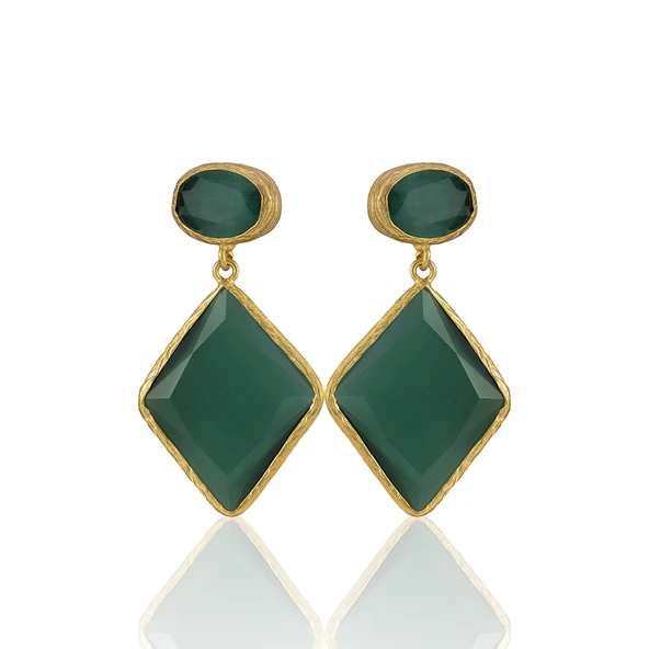 Kadir Jewellery 22 Ayar Altın Kaplama Kadın Sallantılı Küpe -El İşçiliği Ve Hipoalerjenik Küpe ürün görseli 1