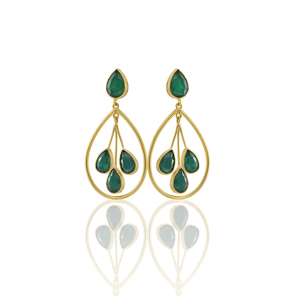 Kadir Jewellery 22 Ayar Altın Kaplama Kadın Sallantılı Küpe -El İşçiliği Ve Hipoalerjenik Küpe ürün görseli 1