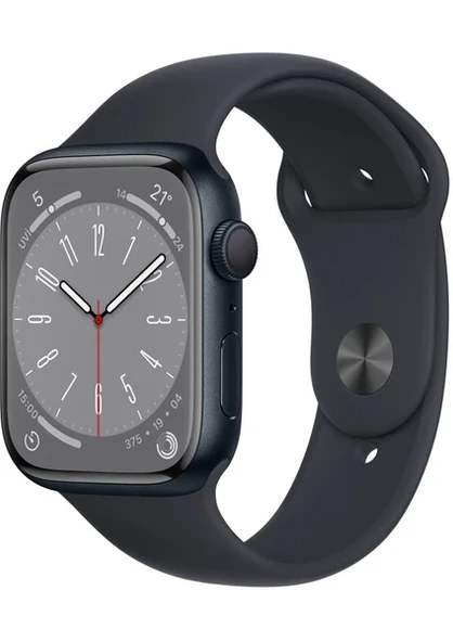 APPLE Watch Series 8 GPS + Cellular 45 mm MIDNIGHT ALUMINUM Gece Yarısı Spor Kordon VİTRİN ürün görseli 1