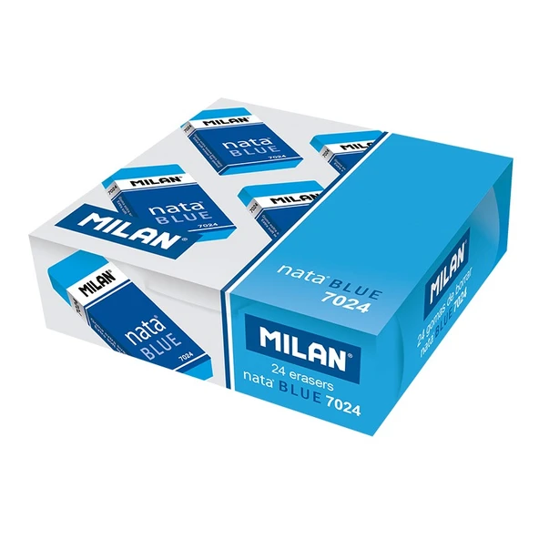 Milan Sınav Silgisi Nata Mavi Yumuşak Mavi (24 Lü Paket) 7024B ürün görseli 1