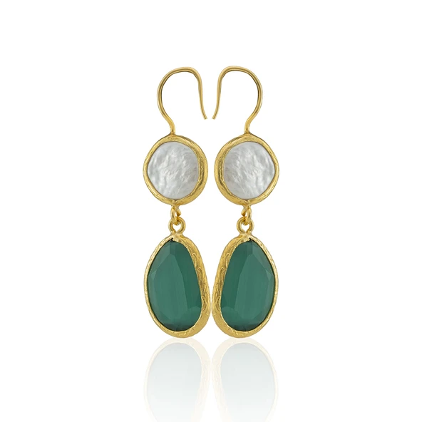 Kadir Jewellery 22 Ayar Altın Kaplama Kadın İnci Küpe -El İşçiliği Ve Hipoalerjenik Küpe ürün görseli 1