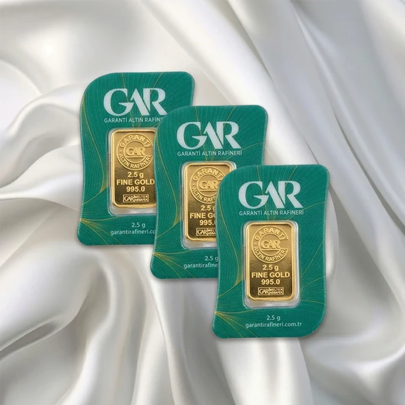 3 Adet 2.5 Gr 24 Ayar Gar Gram Altın ürün görseli 1
