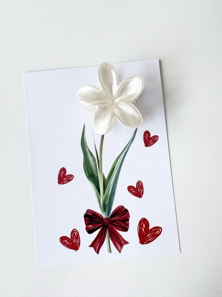 Hediyelik Kartlı Lotus Mandal Toka (5 cm.) ürün görseli 1